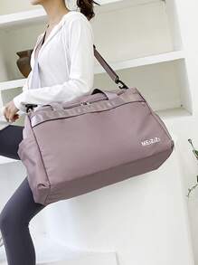 Letter Graphic Duffel Bag - Dusty Pink - View 5