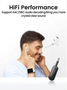 UGREEN Adaptateur Bluetooth 5.0 2-en-1 UGREEN, récepteur et émetteur Bluetooth, adaptateur sans fil 3,5 mm à faible latence pour télévision et système audio domestique