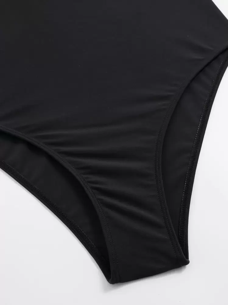 Swim Vcay Bañador una pieza ribete con fruncido - Negro - Añade 6