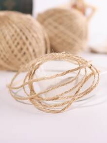 1 pieza liso regalo cruzado jengibre delgado cuerda de cáñamo para DIY - Amarillo Mostaza - Ver 4