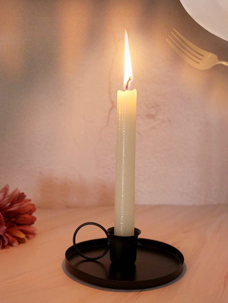 1 pieza Soporte de vela unicolor - Negro - Ver 1