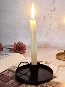 1 pieza Soporte de vela unicolor - Negro - Ver 4