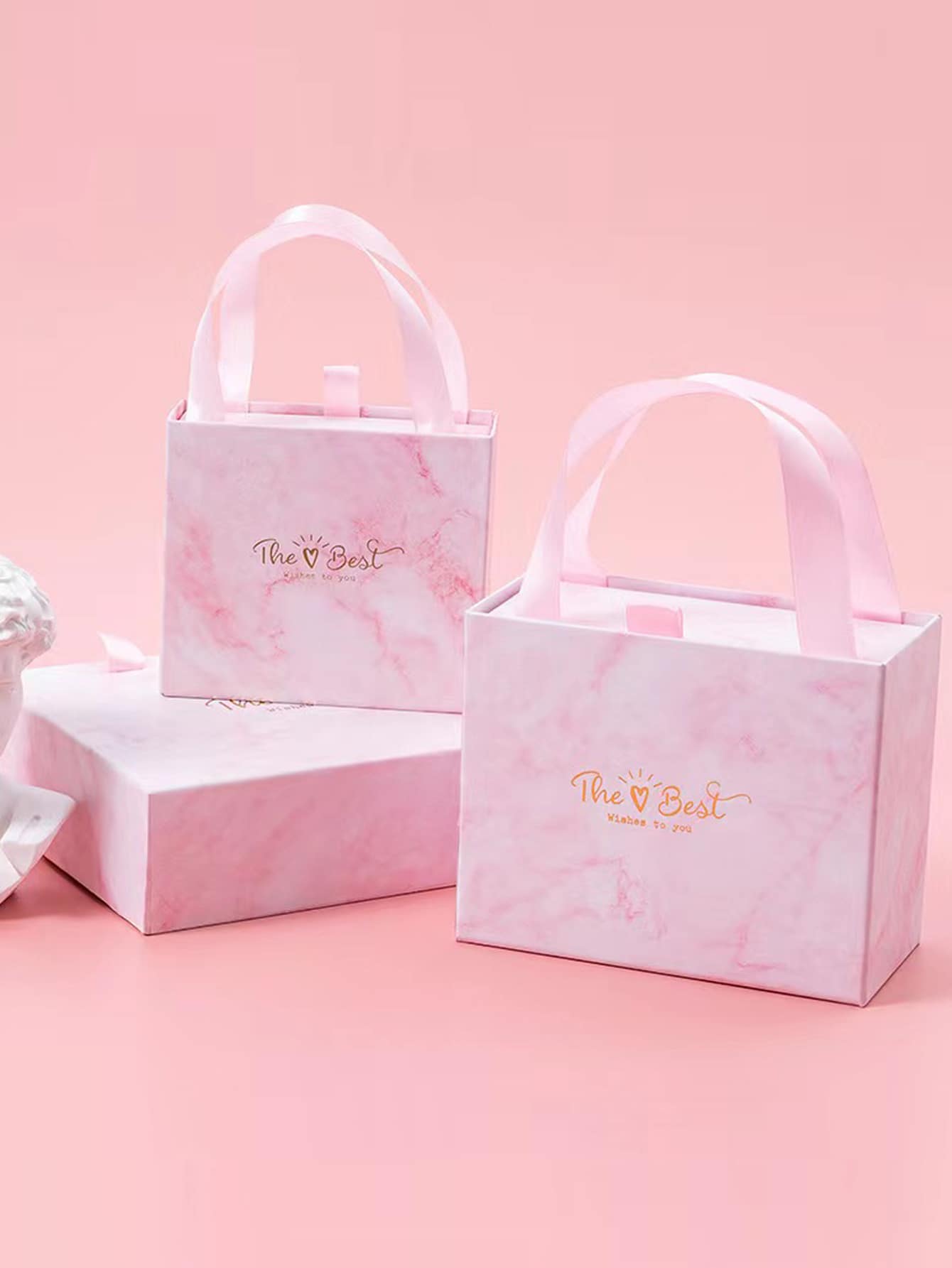 Hộp quà đồ họa chữ cái 1pc - Màu Hồng baby - Xem 1