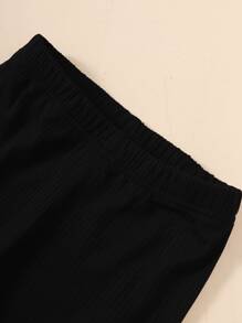Sparklyn Cô gái Tween In kẻ sọc Cổ áo thác nước Thắt lưng Áo vest & Áo thun và Leggings - Nhiều màu - Xem 5