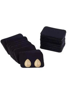 100 piezas Tarjeta almacenamiento Arete unicolor - Negro - Ver 3