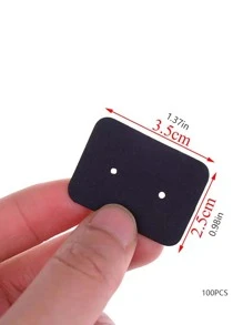 100 piezas Tarjeta almacenamiento Arete unicolor - Negro - Ver 4