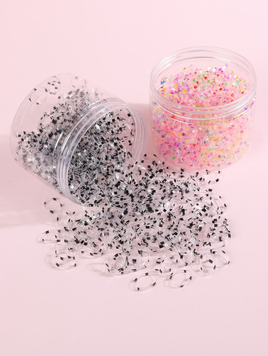 1200入組小女童雙色髮圈 - 彩色 - 查看 1