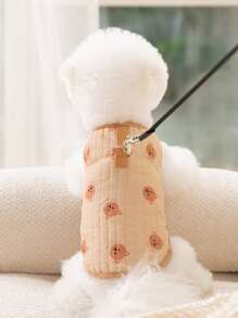 1pc Cartoon Bear Print Pet Tank - Brown - View 5