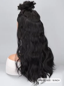 夾片中等卷合成纖維接髮 - 黑色 - 查看 3