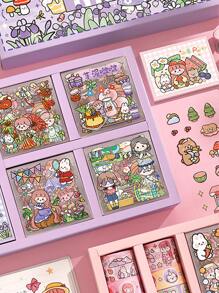 1box Aki Cartoon Characters Sticky Note Tape Back To School