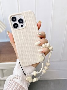带手机挂饰的 Apple 纯色手机壳带挂绳 适用于 iPhone15/15Plus/15Pro/15Promax - 白色 - 查看 2