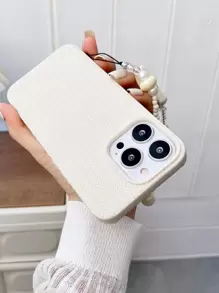 带手机挂饰的 Apple 纯色手机壳带挂绳 适用于 iPhone15/15Plus/15Pro/15Promax - 白色 - 查看 5