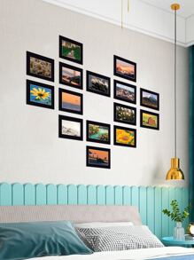 5/15pcs Black (With Backing Boards) Minimalist Wall Gallery Photo Frame Decor Stickers, Home Decor Wall Hanging (Paper Products) Without Frame Insert