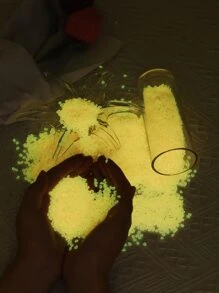 1pack Glow In The Dark Garden Decoration Stone - Rose Red - View 2