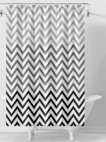 Rèm tắm in hình Chevron - Xám - Xem 1