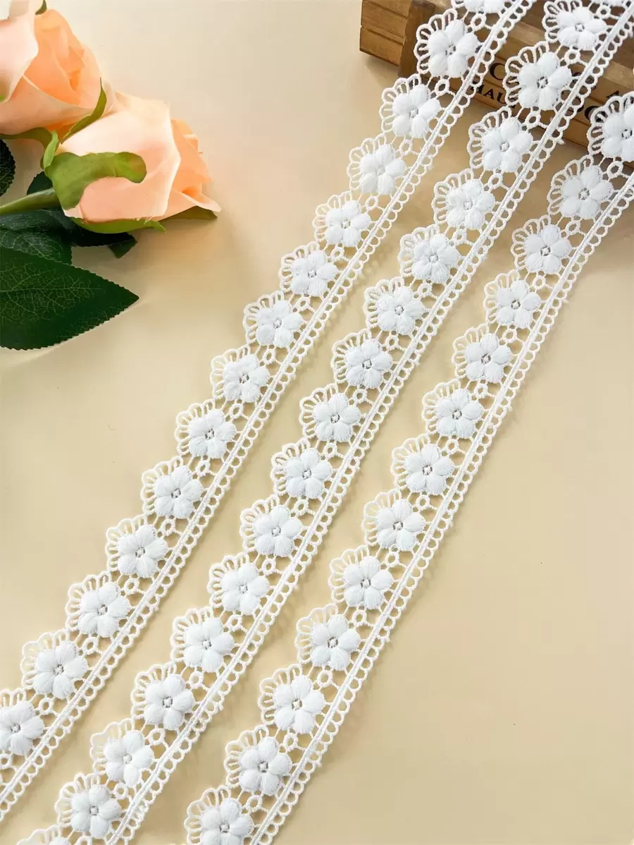 1入組DIY花卉蕾絲縫紉裝飾 - 白色 - 查看 1
