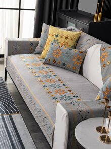 1pc Geometric Pattern Sofa Towel - Multicolor - View 1