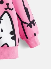 SHEIN Kleine Mädchen Drop Shoulder Sweatshirt mit Cartoon Grafik