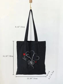 愛心和字母圖案購物袋