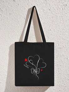 愛心和字母圖案購物袋