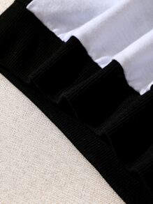 Chicas Pullover con estampado de mariposa de dos tonos - Blanco y Negro - Ver 4