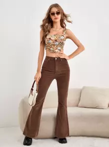 SHEIN MOD Floral Print Hanky Hem Cami Top - Multicolor - View 6