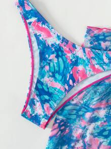 SHEIN Bộ bikini in họa tiết Allover Push Up đi biển mùa hè kèm váy đi biển - Nhiều màu - Xem 6