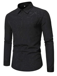 Manfinity Men All Over Print Shirt - Black - View 3