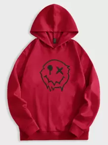 Manfinity VCAY Men Cartoon Graphic Drop Shoulder Hoodie - Red - View 1