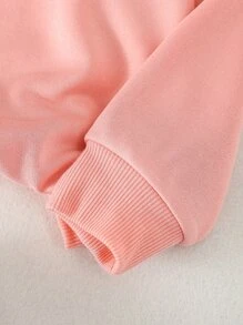 Tween Girl Cartoon Graphic Drop Shoulder Sweatshirt - Pink - View 5