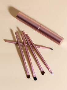 Juego de 5 piezas de brochas de maquillaje portátiles para sombra de ojos, labios, nariz y halo, incluye un set completo de herramientas de belleza, brochas de maquillaje/cosméticas, set de brochas, kit de brochas de maquillaje, set de maquillaje completo, set de brochas de maquillaje, kit de maquillaje completo, kit de brochas, set de brochas de maquillaje, set de regalo de maquillaje, set