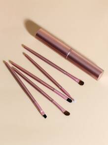 Juego de 5 piezas de brochas de maquillaje portátiles para sombra de ojos, labios, nariz y halo, incluye un set completo de herramientas de belleza, brochas de maquillaje/cosméticas, set de brochas, kit de brochas de maquillaje, set de maquillaje completo, set de brochas de maquillaje, kit de maquillaje completo, kit de brochas, set de brochas de maquillaje, set de regalo de maquillaje, set