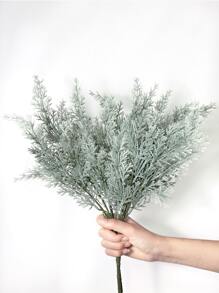 1pc Plastic Simulated Pine Tree, 5 Branches, Minimalist Iron Red Color, Home Decor, Ideal For Weddings, Parties, Outdoor Events, 15.7 Inch - Green - View 2