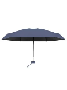 Rainballet 1pc Super Mini Anti-uv Pocket Capsule Umbrella, Foggy Blue, Portable Folding Travel Umbrella With Sun & Rain Protection - Navy Blue - View 3