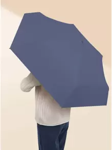 Rainballet 1pc Super Mini Anti-uv Pocket Capsule Umbrella, Foggy Blue, Portable Folding Travel Umbrella With Sun & Rain Protection - Navy Blue - View 4