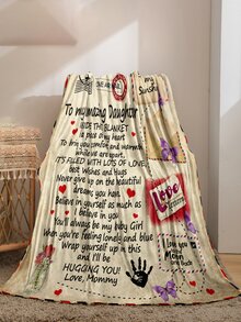 1條留言印花毯子法蘭絨毛巾被和爸爸送給我女兒毯子法蘭絨蓋毯 - 彩色 - 查看 2