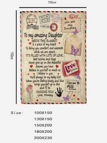 1條留言印花毯子法蘭絨毛巾被和爸爸送給我女兒毯子法蘭絨蓋毯 - 彩色 - 查看 3