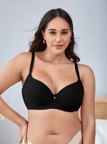 Sujetador push up con lazo delantero - Negro - Ver 3