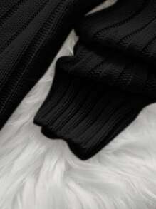 Baby Turtleneck Rib-knit Sweater - Black - View 3