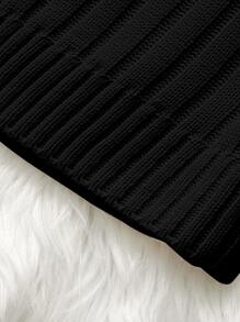 Baby Turtleneck Rib-knit Sweater - Black - View 4