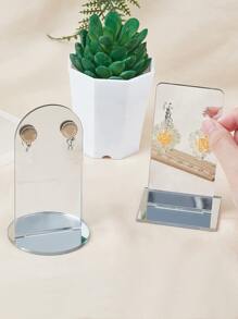 2 piezas Estante de exhibición de joya superficie de espejo