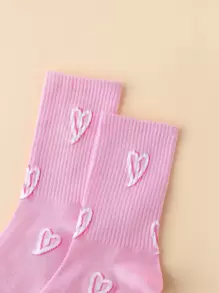 Heart Print Crew Socks