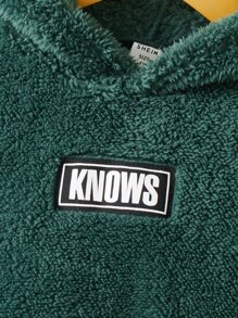 SHEIN 男童字母拼接袋熊貓圖案連帽衛衣及褲子