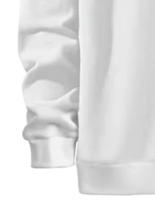 Manfinity Hypemode Loose Fit Men's Solid Color Mock Neck Drop Shoulder Sweatshirt Without Necklace - White - View 6