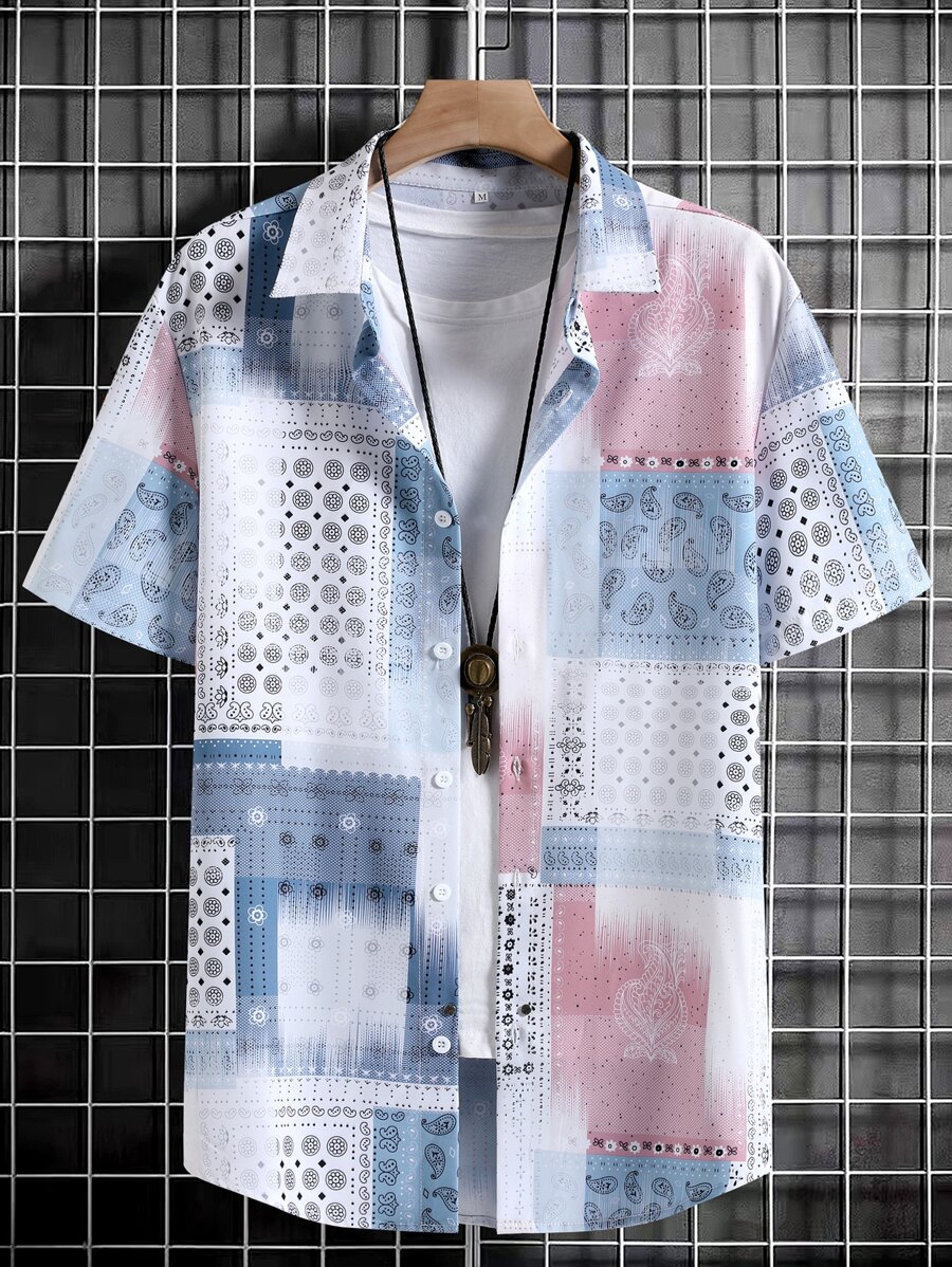 Manfinity Men Paisley And Scarf Print Shirt Without Tee - Multicolor - View 1