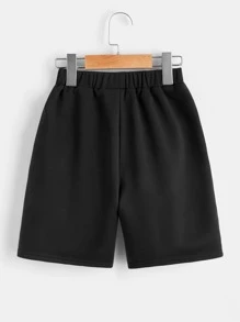 SHEIN Quần Short Trai Túi Lá thư Con số Giải trí - màu đen - Xem 2