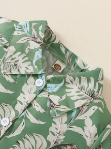 SHEIN 男童熱帶印花襯衫和短褲