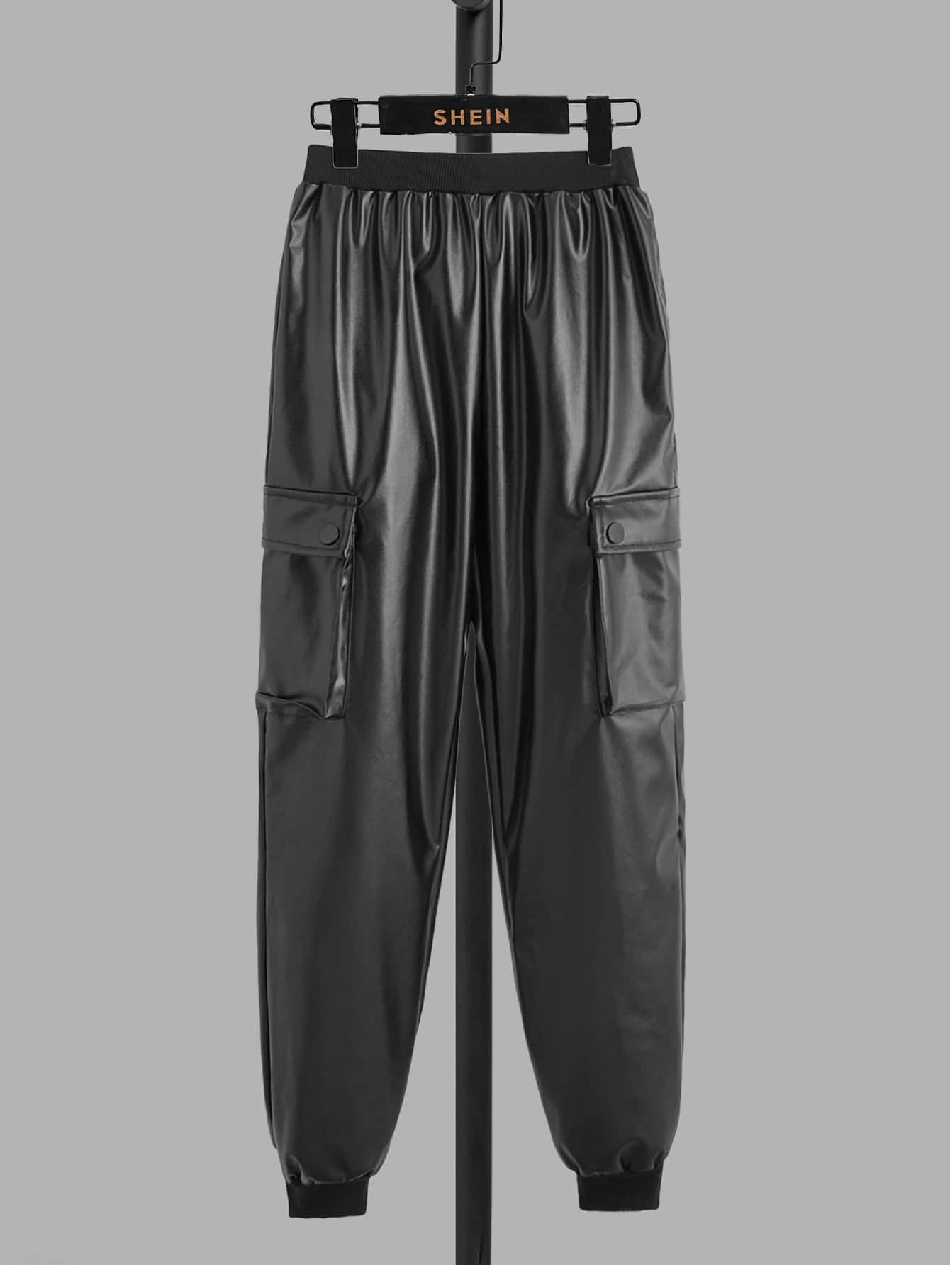 SHEIN Boys Flap Pocket Trousers - Black - View 1