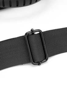 Hombres Bolsa cuadrada con estampado de camuflaje con diseño de parche de letra - Gris - Ver 3