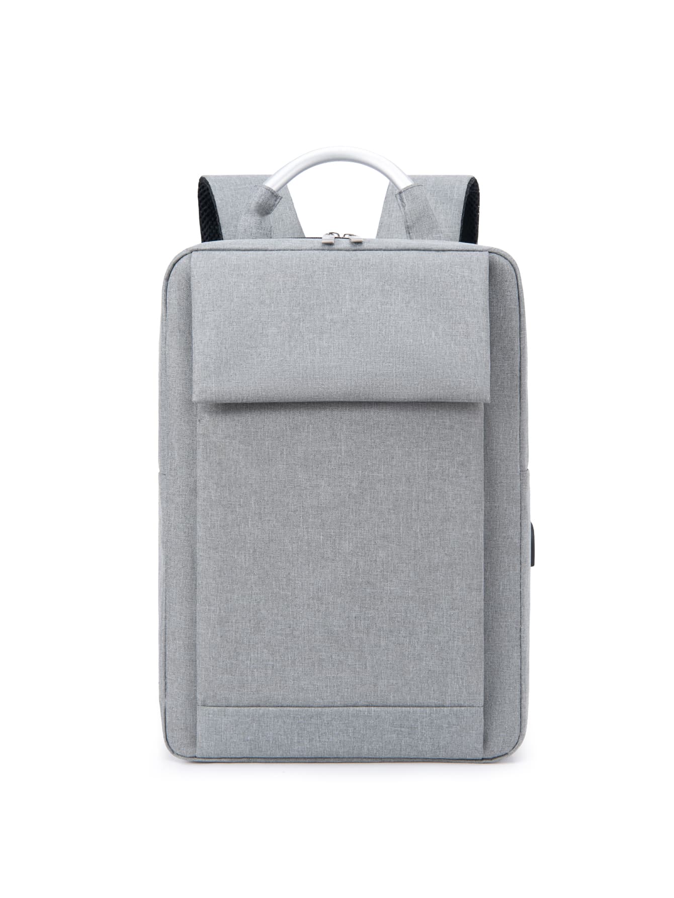Men USB Charging Port Design Laptop Backpack - Grey - View 1